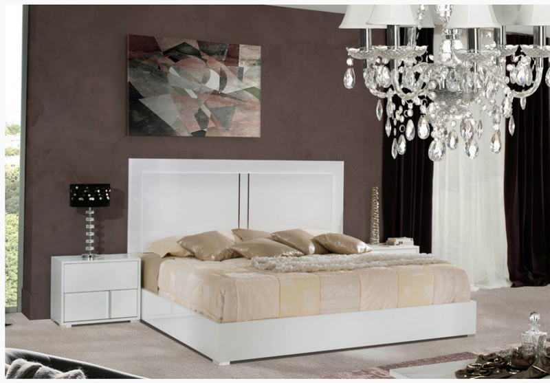 Niamh Modern White Gloss Bed