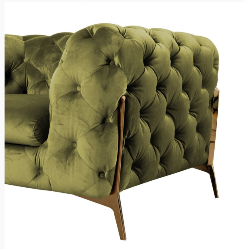 Bronte Transitional Green Fabric Chair