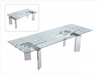 Petra Modern Glass & Stainless Steel Dining Table