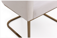 Ren Modern White Fabric & Antique Brass Dining Chair