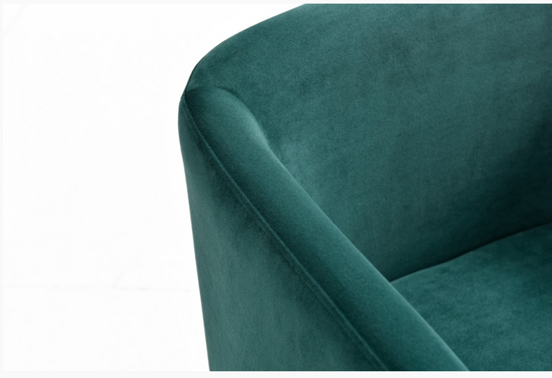 Ren Modern Green Velvet & Black Gun Metal Dining Chair