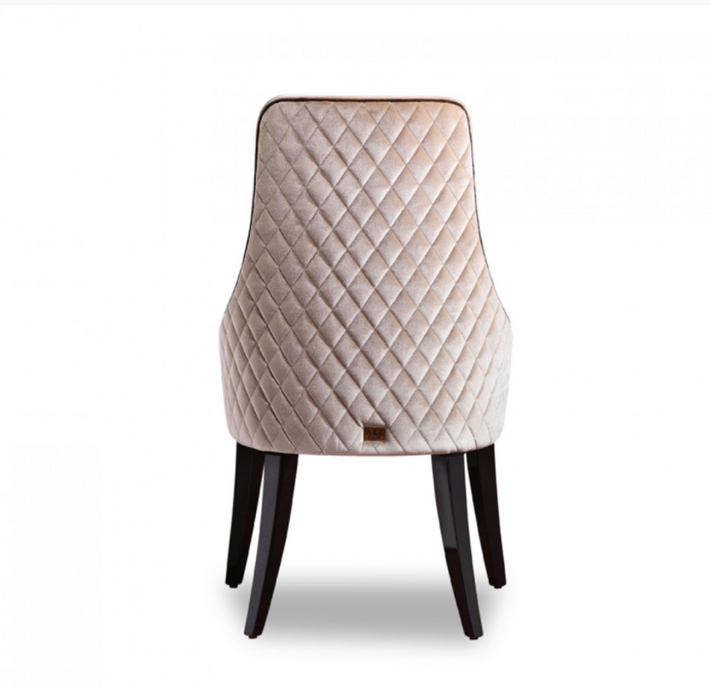 Damia Modern Off-White Velour Dining Chair