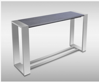 Rowena Modern Elm Grey & Stainless Steel Console Table