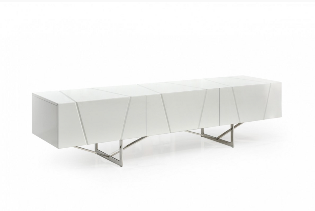 Darian White Gloss Modern TV Stand