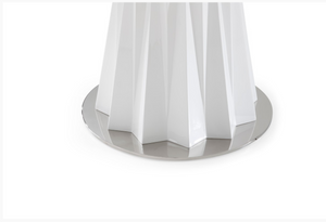 Thelonious Modern White Glass Top with White Gloss Pedestal Base Dining Table