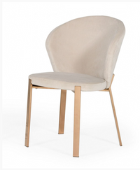 Wilfred Modern Beige Velvet & Rosegold Dining Chairs (Set of 2)