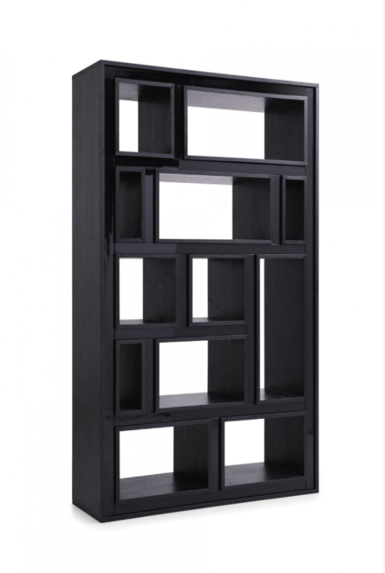 Calista Contemporary Black Ash Veneer Bookcase