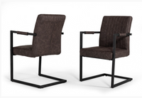 Wynn Modern Brown Leatherette Dining Chairs (Set of 2)