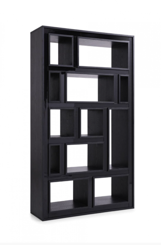 Calista Contemporary Black Ash Veneer Bookcase