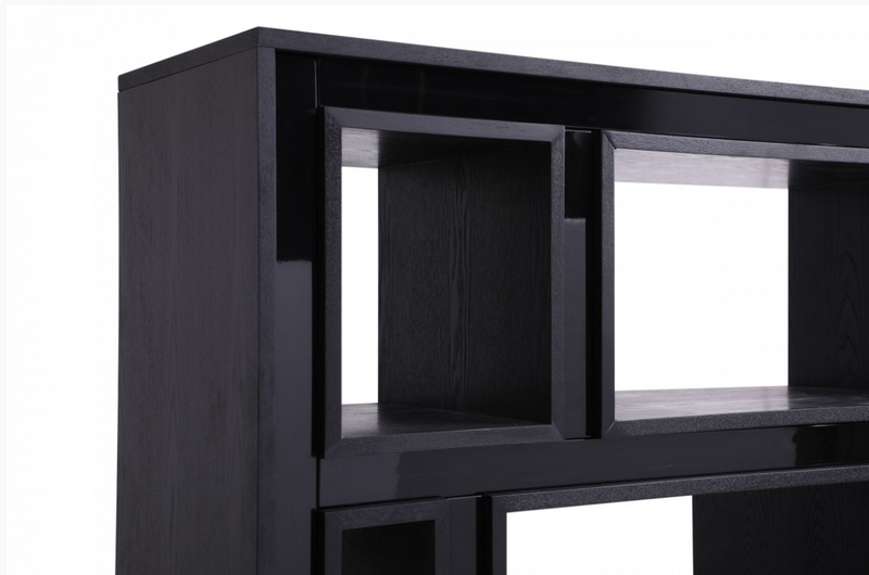 Calista Contemporary Black Ash Veneer Bookcase