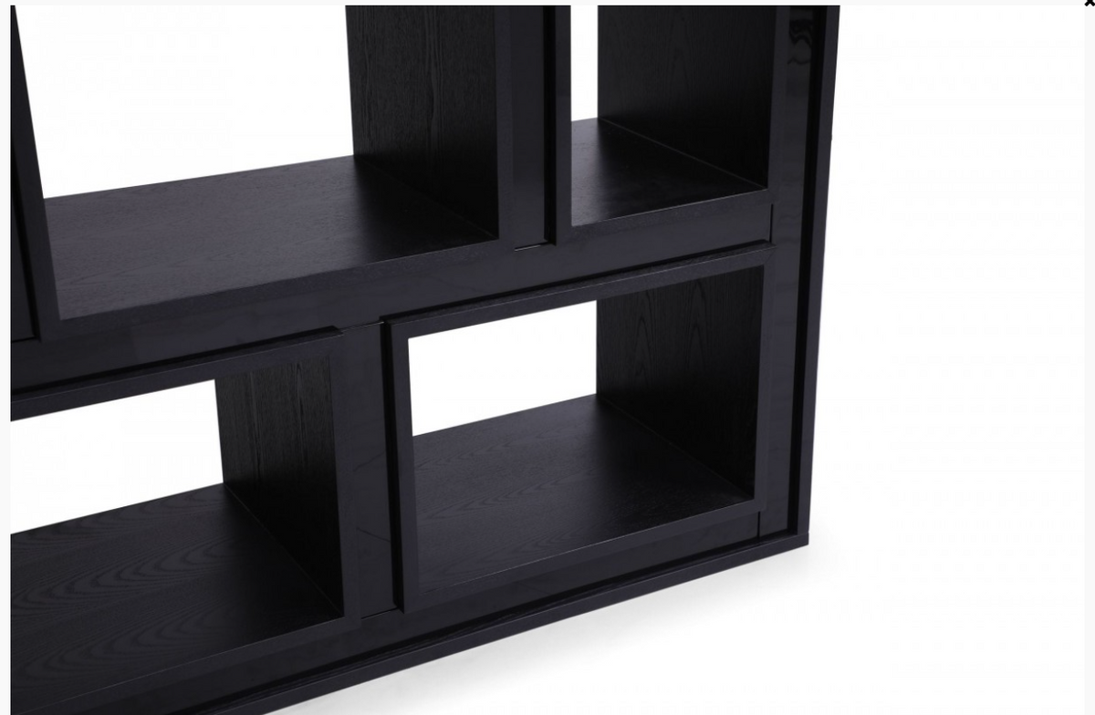 Calista Contemporary Black Ash Veneer Bookcase