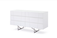Darian White High Gloss Modern Dresser