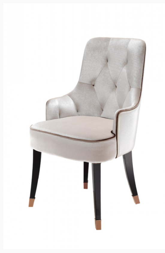 Zahra Modern White Fabric Dining Chair