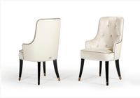 Zahra Modern White Fabric Dining Chair