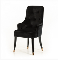 Zahra Modern Black Velvet Fabric Dining Chair