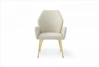 Zephyr Modern Beige Fabric with Champagne Gold Dining Chair