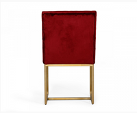 Isolde Modern Red Velvet & Brushed Gold Dining Chairs (Set of 2)