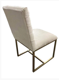 Isolde Modern Beige Velvet & Brushed Gold Dining Chairs (Set of 2)