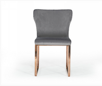 Suki Modern Grey Velvet & Rosegold Dining Chair
