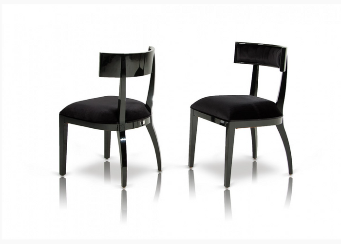 Trixie Modern Black Fabric Dining Chairs (Set of 2)