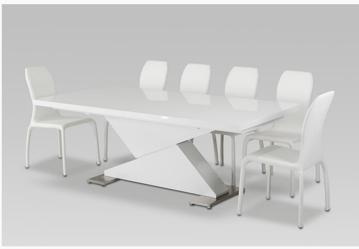 Tamsin Modern White Lacquer Dining Table