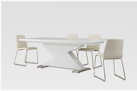 Tamsin Modern White Lacquer Dining Table