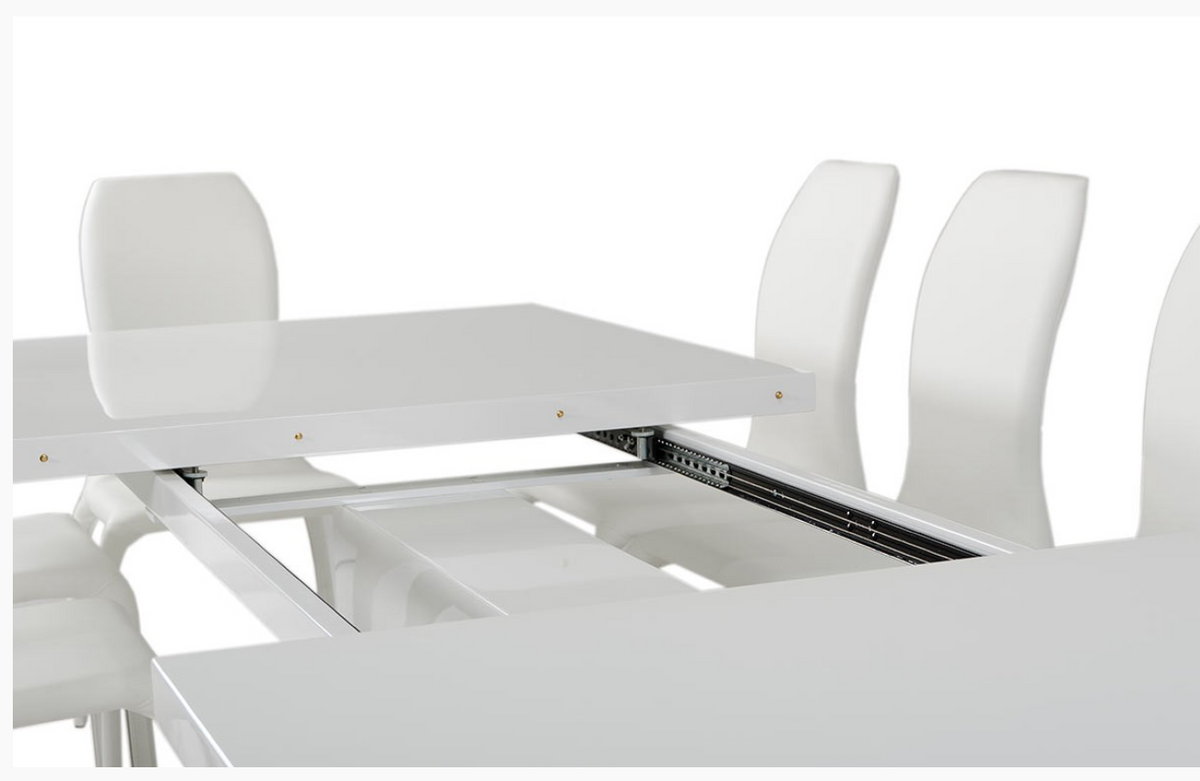 Tamsin Modern White Lacquer Dining Table