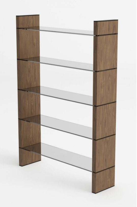 Calla Modern Walnut Veneer Bookshelf