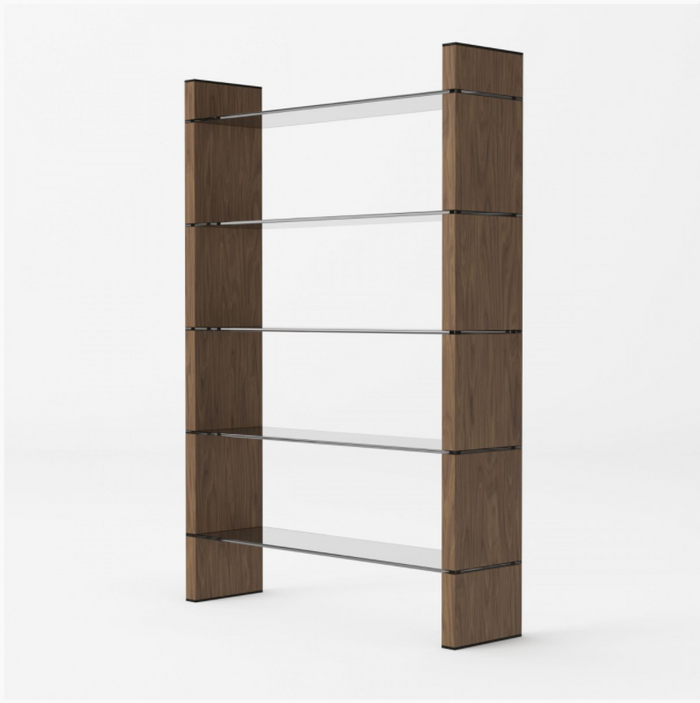 Calla Modern Walnut Veneer Bookshelf