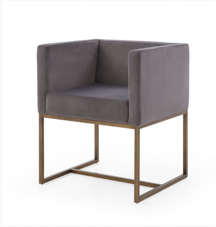Ethel Modern Dark Grey & Copper Dining Chair