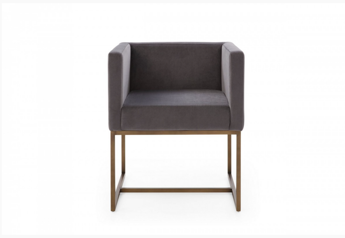 Ethel Modern Dark Grey & Copper Dining Chair