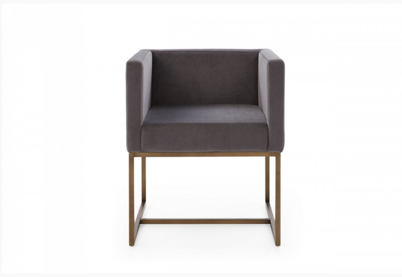 Ethel Modern Dark Grey & Copper Dining Chair