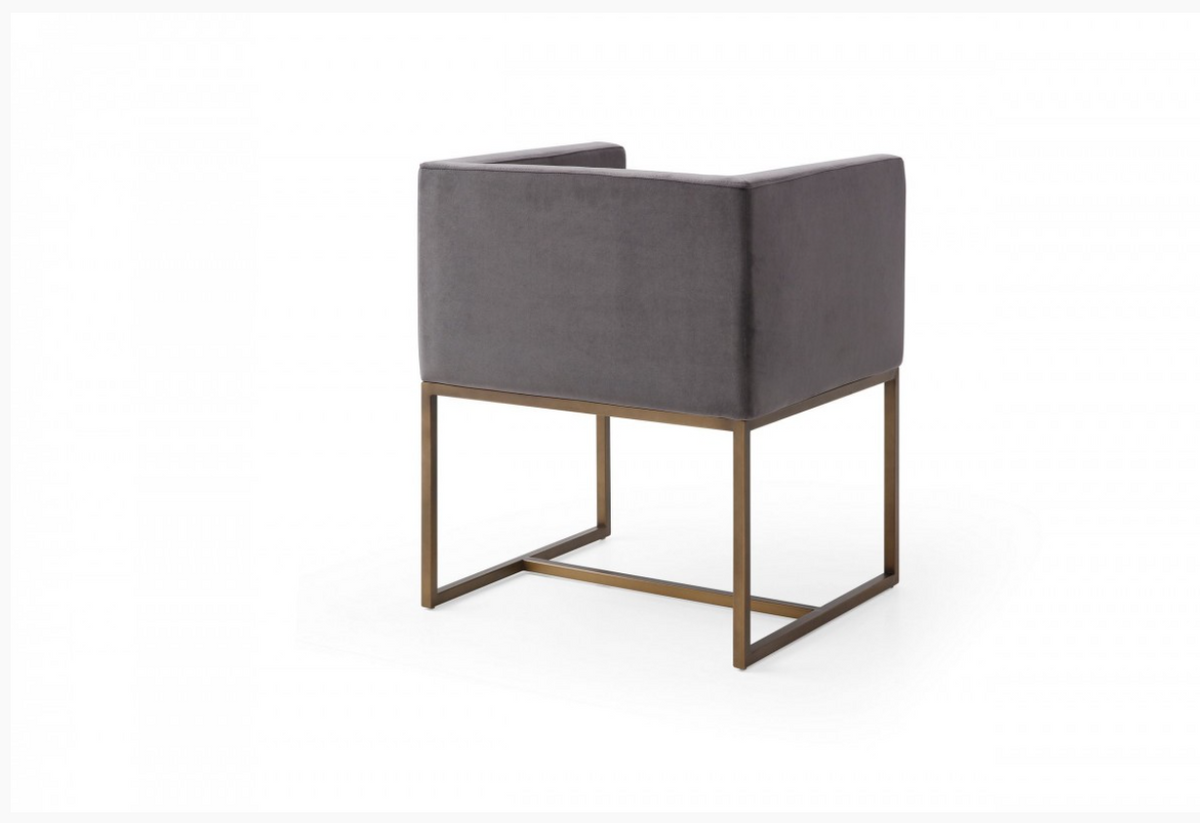 Ethel Modern Dark Grey & Copper Dining Chair