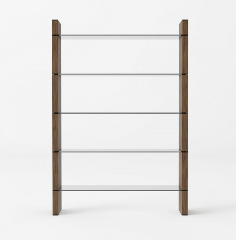 Calla Modern Walnut Veneer Bookshelf