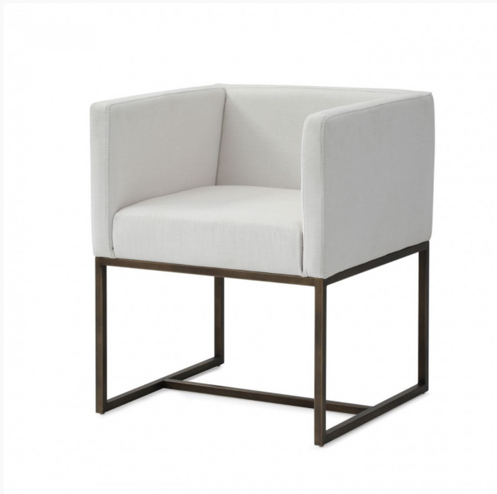 Ethel Modern Off-White & Copper Dining Chair