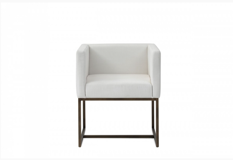 Ethel Modern Off-White & Copper Dining Chair