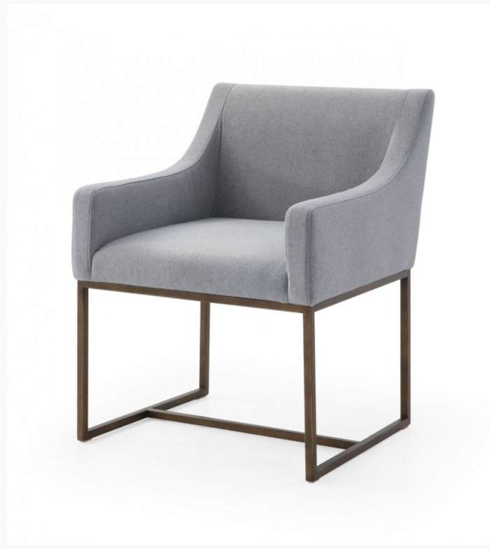 Isabeau Modern Grey & Copper Dining Chair