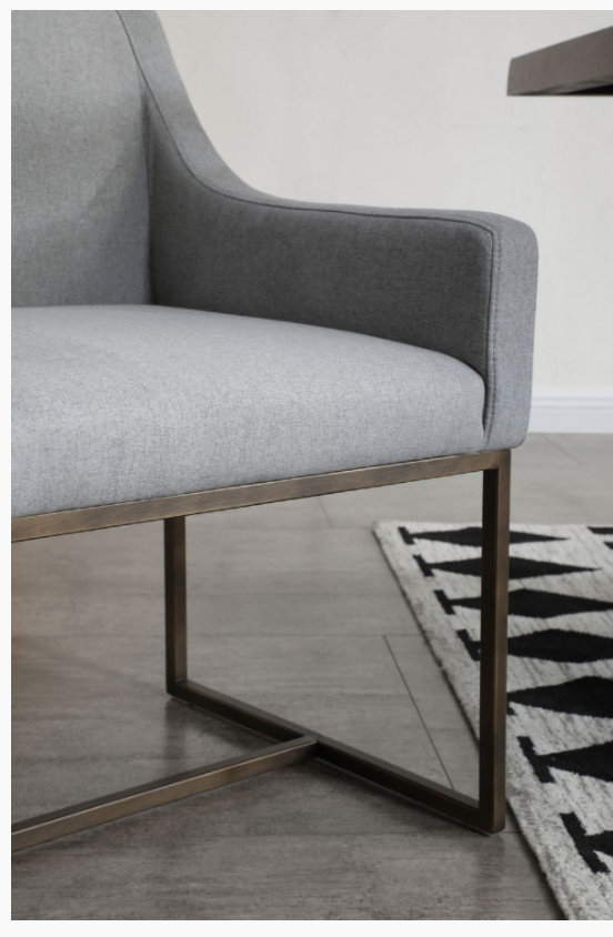 Isabeau Modern Grey & Copper Dining Chair