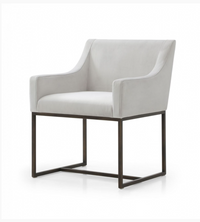 Isabeau Modern Beige & Copper Dining Chair