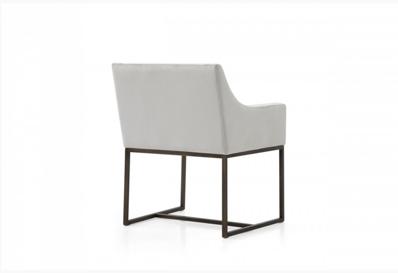 Isabeau Modern Beige & Copper Dining Chair