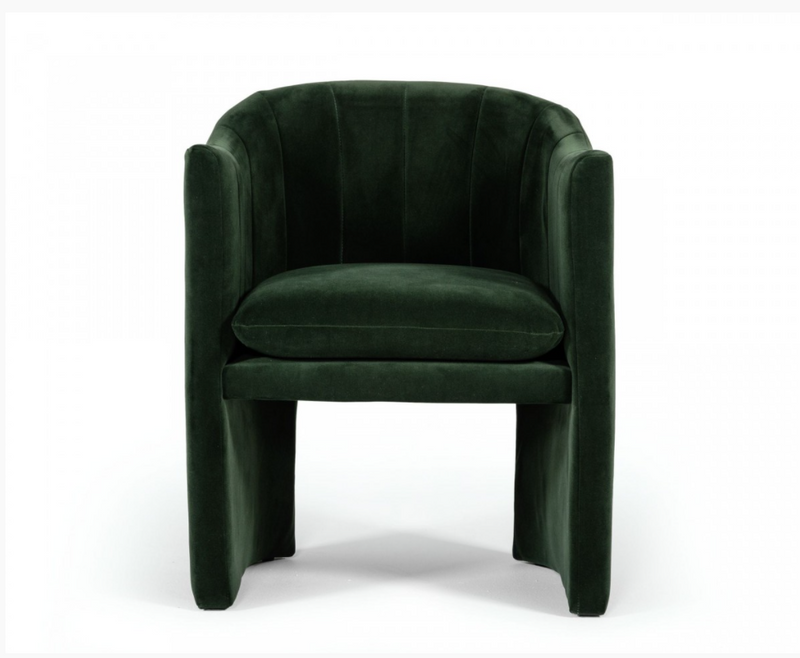 Akiko Modern Jade Green Velvet Dining Chair