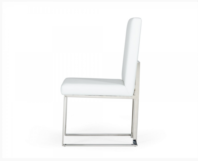 Abra Modern White Eco-Leather Dining Armchair