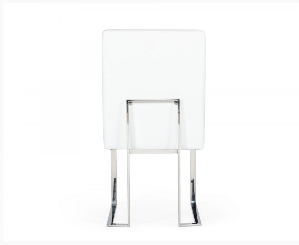 Abra Modern White Eco-Leather Dining Armchair