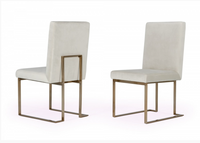 Abra Modern Grey Velvet with Brushed Brass Dining Chairs (Set of 2)