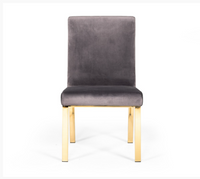 Bayfield Modern Grey Velvet & Gold Dining Chairs (Set of 2)