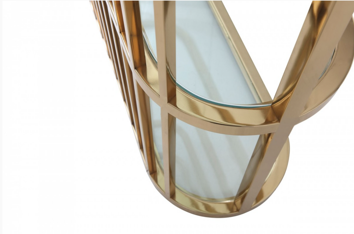 Golden Tier Etagere  4 Glass Mirror Shelves - Southern Avenue Company