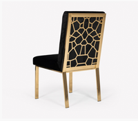 Bayfield Modern Black Velvet & Gold Dining Chairs (Set of 2)