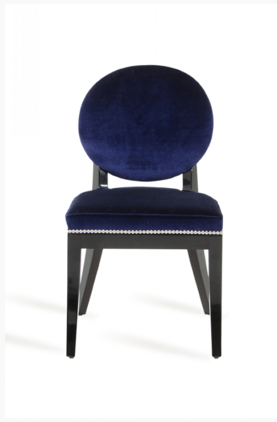 Beryl Modern Blue Velour Dining Chairs (Set of 2)