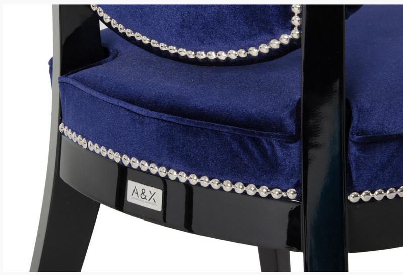 Beryl Modern Blue Velour Dining Chairs (Set of 2)