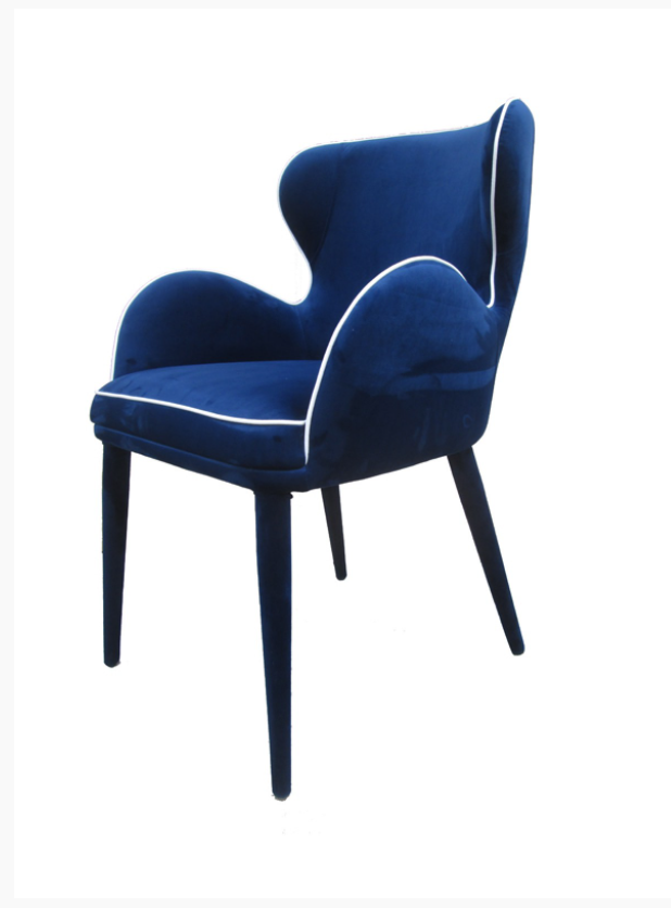 Bijou Modern Blue Fabric Dining Chair